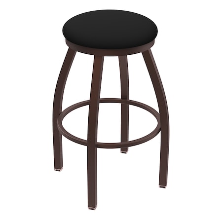 36 Swivel X-Tall Bar Stool,Bronze Finish,Black Vinyl Seat